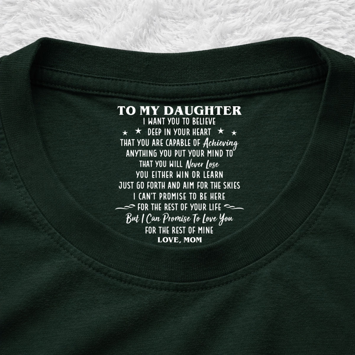 Custom Christmas & Birthday Gift for Son • I Promise To Be Here - Personalized Inside Neck Print T-shirt
