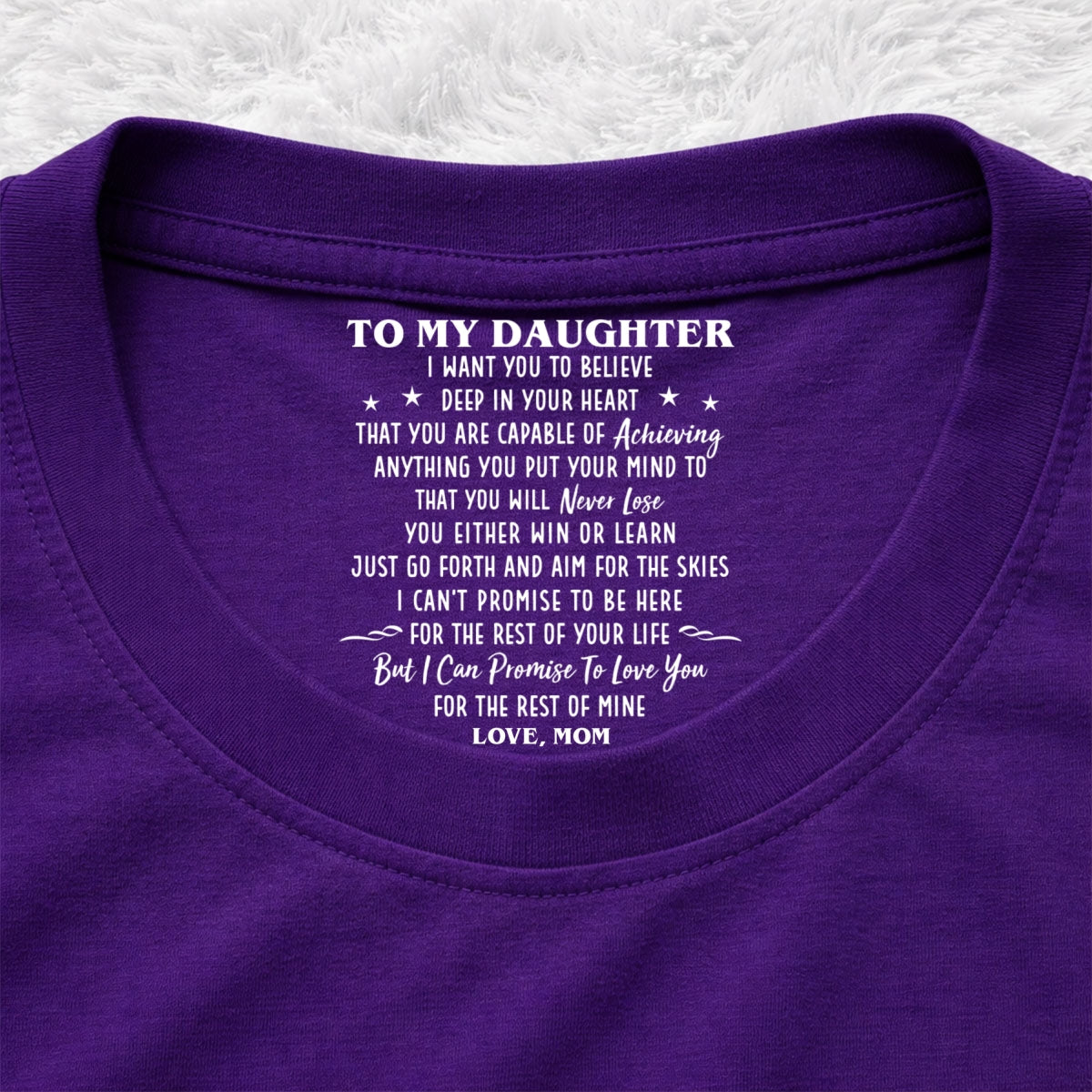 Custom Christmas & Birthday Gift for Son • I Promise To Be Here - Personalized Inside Neck Print T-shirt