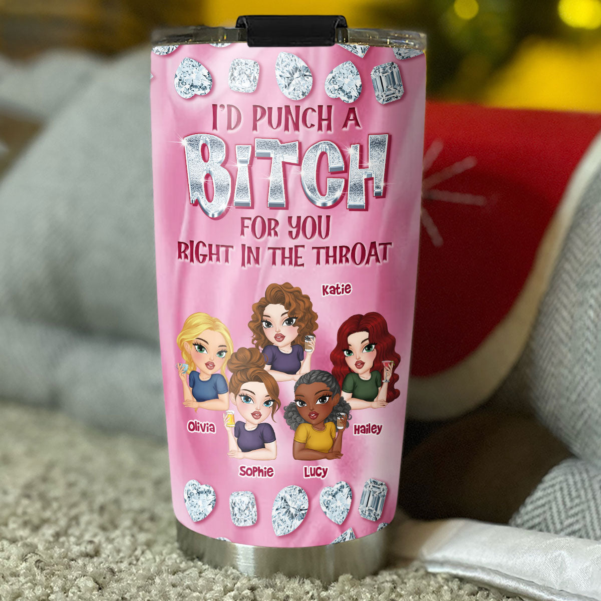 Custom Christmas Birthday Gifts For Best Friend • Besties Forever Gemstones - Personalized Tumbler