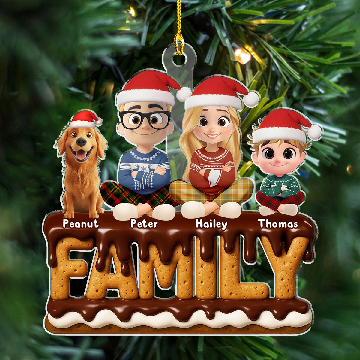 Custom Family Ornament, Christmas Gift for Family Members •  Family Christmas 2025 - Personalized Acrylic Ornament