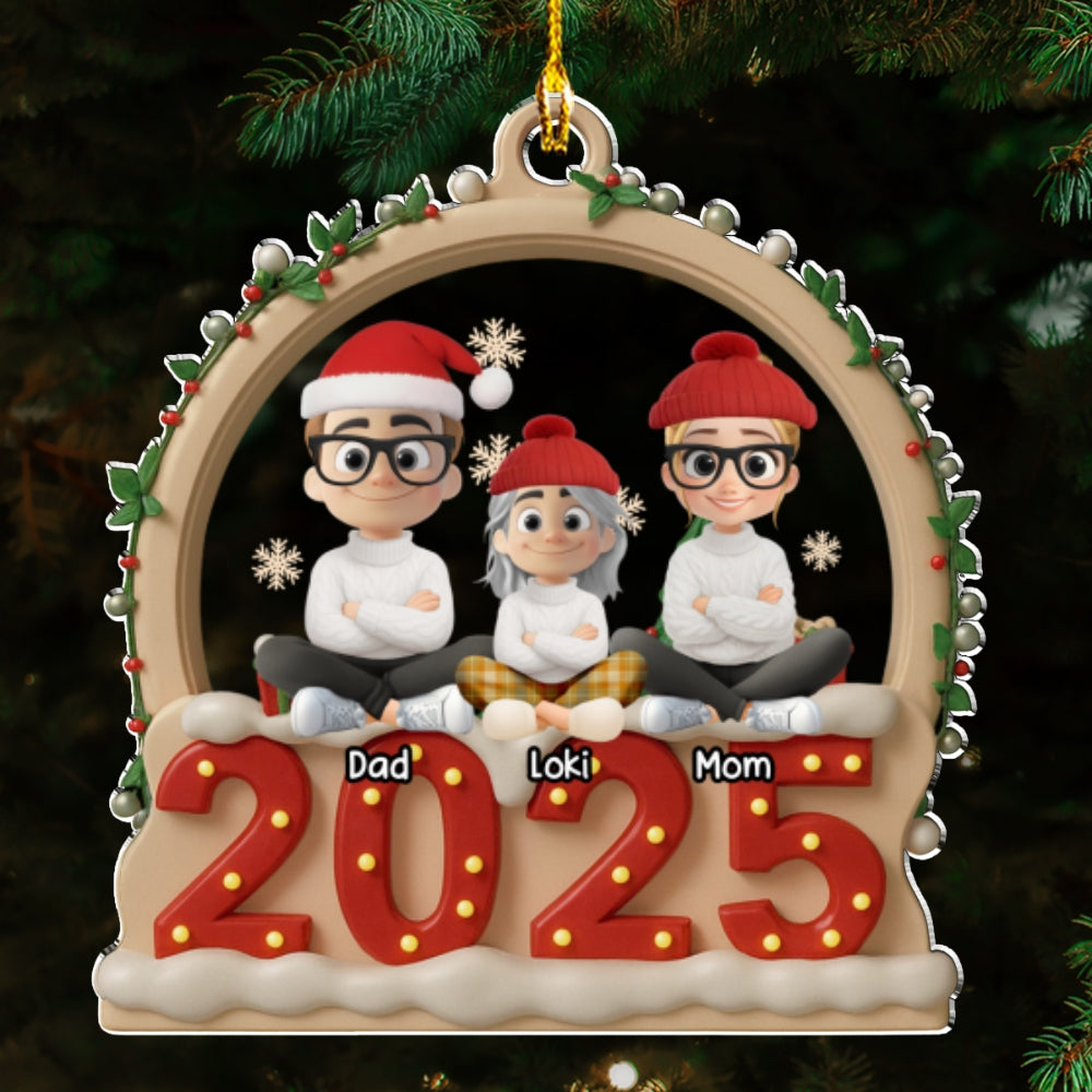 Custom Family Ornament, Christmas Gift for Family Members •  Our Christmas Together With Cats - Personalized Acrylic Ornament