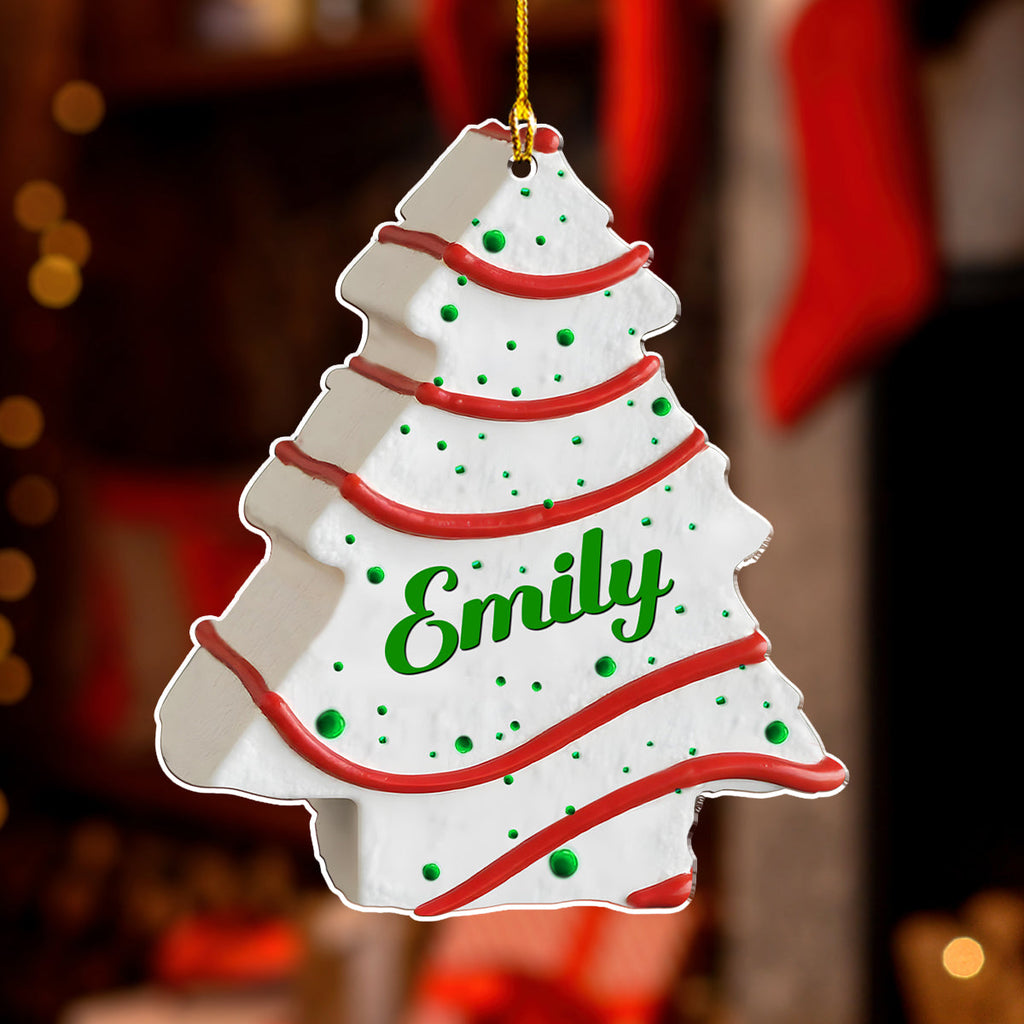 Custom Family Ornament, Christmas Gift for Family Members •  Christmas Tree Cake Name Family - Personalized Acrylic Ornament