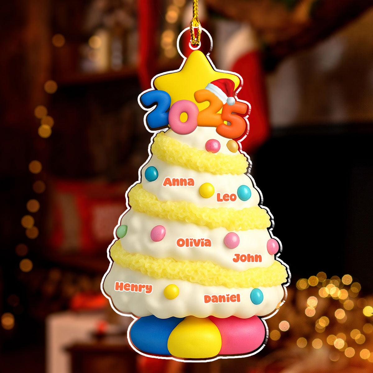 Custom Keepsake Christmas Ornament •  White New Pine Tree - Personalized Acrylic Ornament
