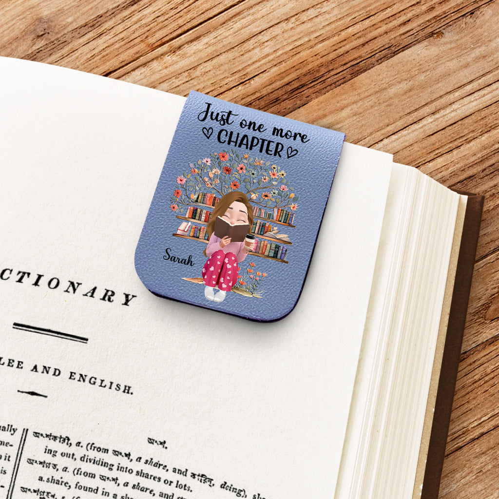 Custom Christmas Birthday Bookish Gifts For Book Lovers, Bookworms • I Promise Just One More - Personalized Leather Bookmark