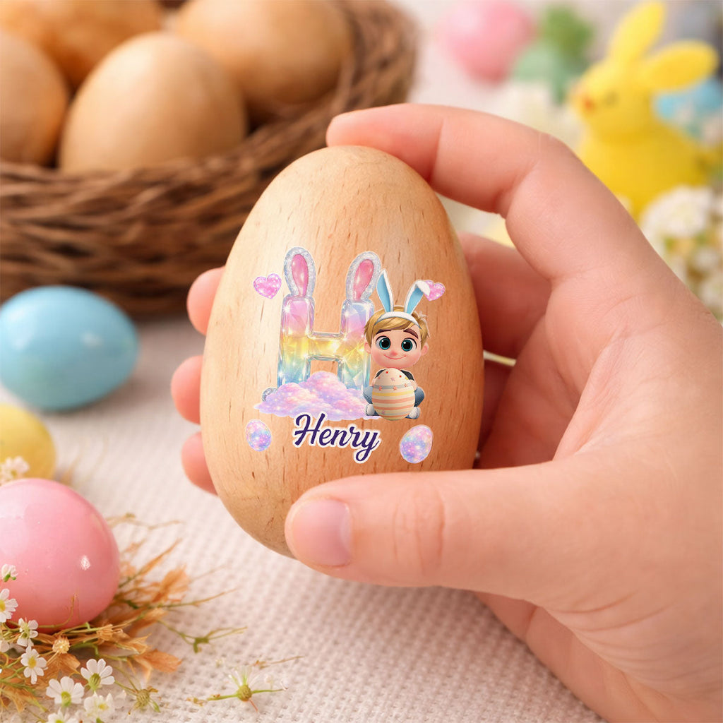 Easter With My Little Bunny - Personalized Wooden Egg Shaker