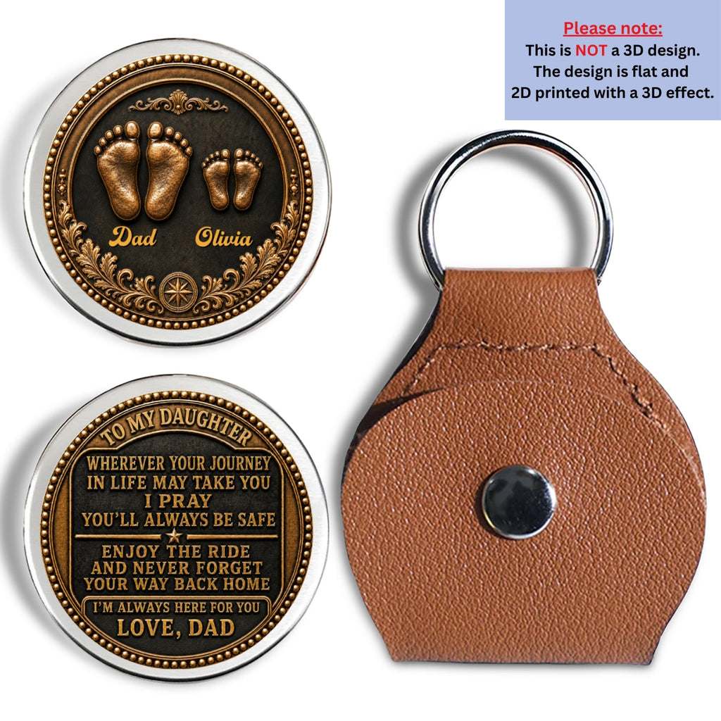 Custom Coin Keychain for Son, Father's Day Birthday Gifts • Find Your Adventure - Personalized Pocket Hug
