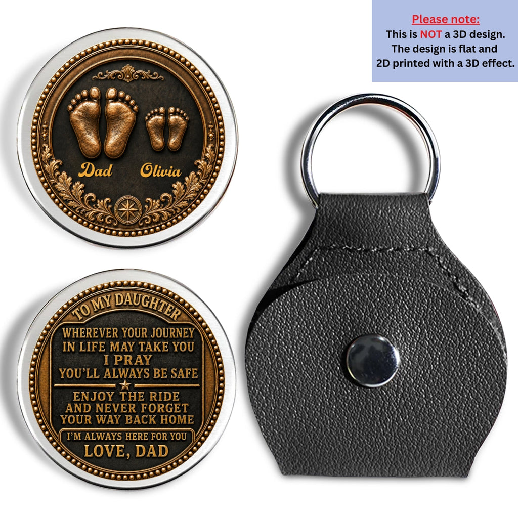 Custom Coin Keychain for Son, Father's Day Birthday Gifts • Find Your Adventure - Personalized Pocket Hug