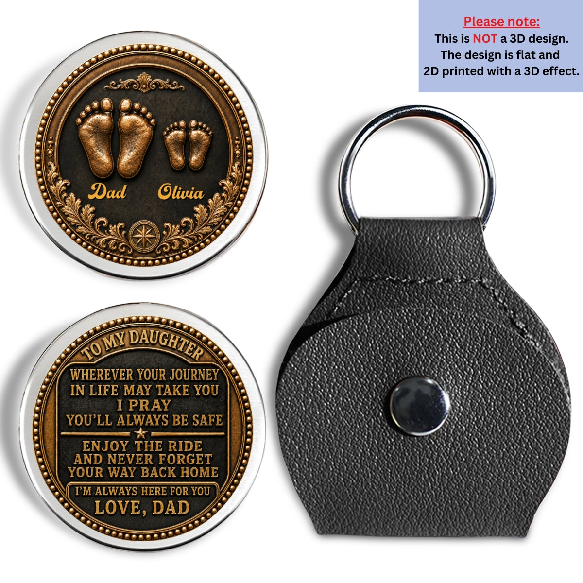 Custom Coin Keychain for Son, Father's Day Birthday Gifts • Find Your Adventure - Personalized Pocket Hug