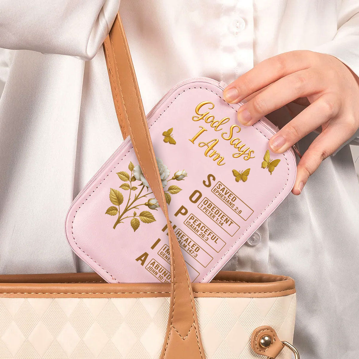 God Says I Am Bible - Personalized Jewelry Box With LED Mirror