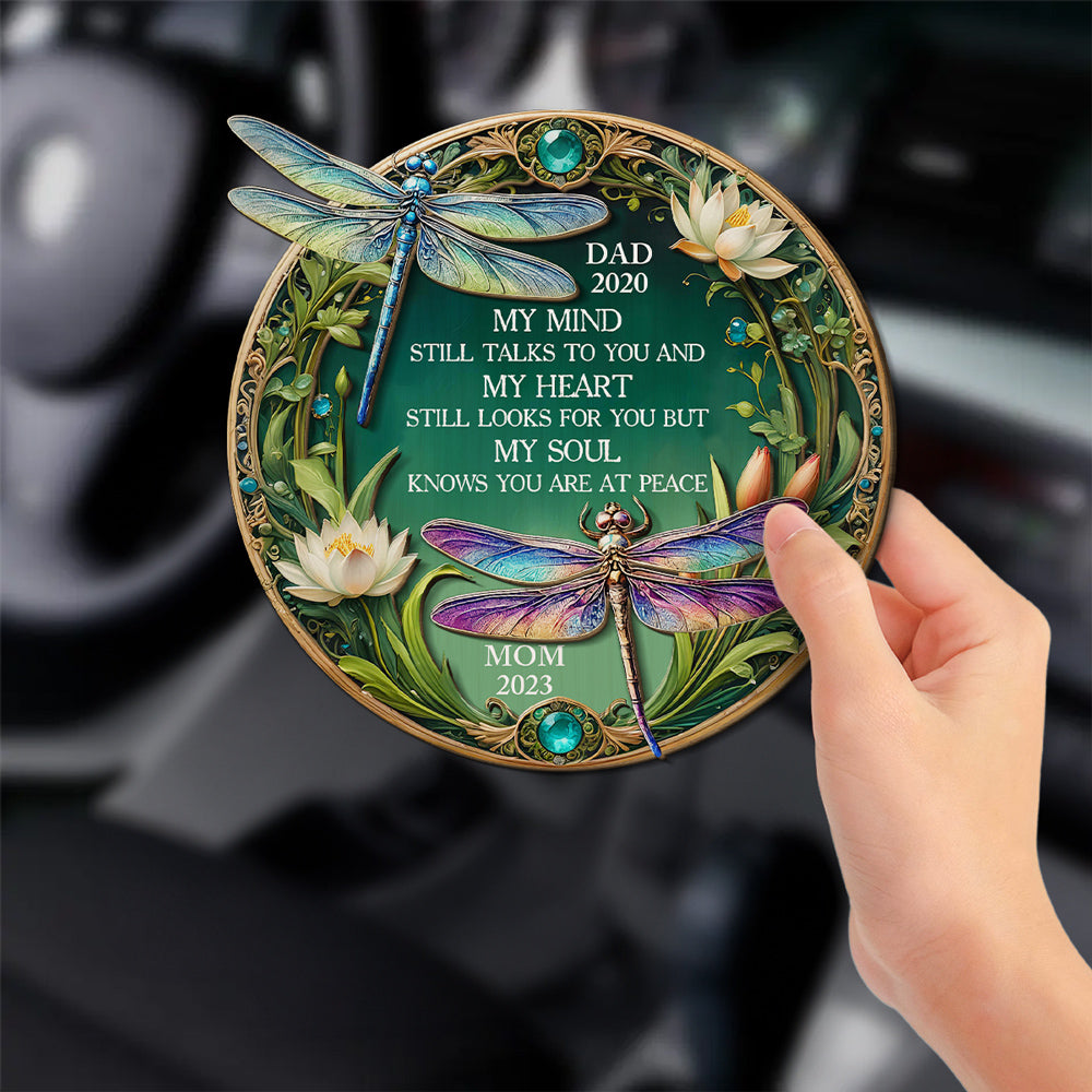 My Mind My Heart My Soul Dragonfly - Personalized Car Visor Clip