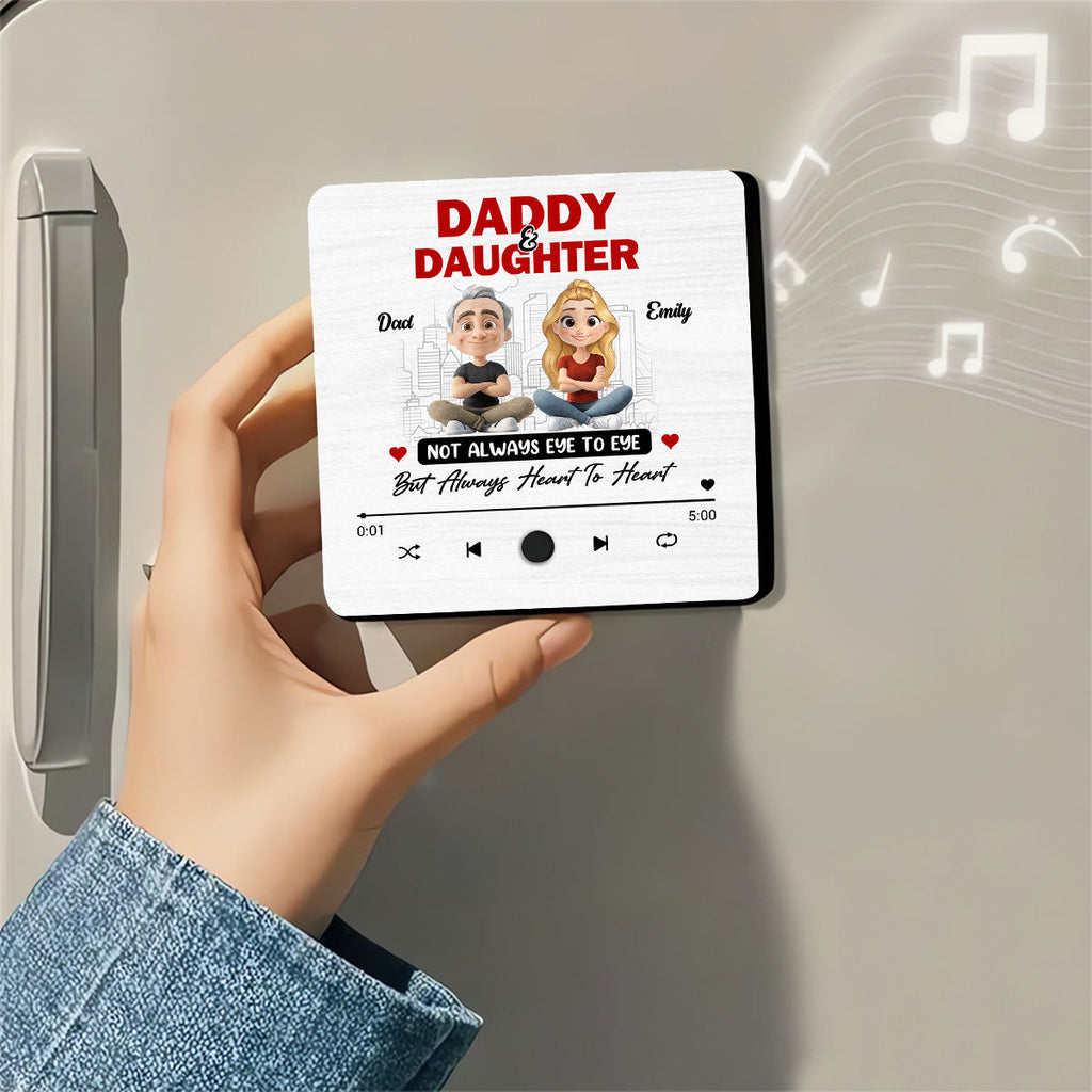 Dad and Daughter Always Connect - Personalized Music Fridge Magnet