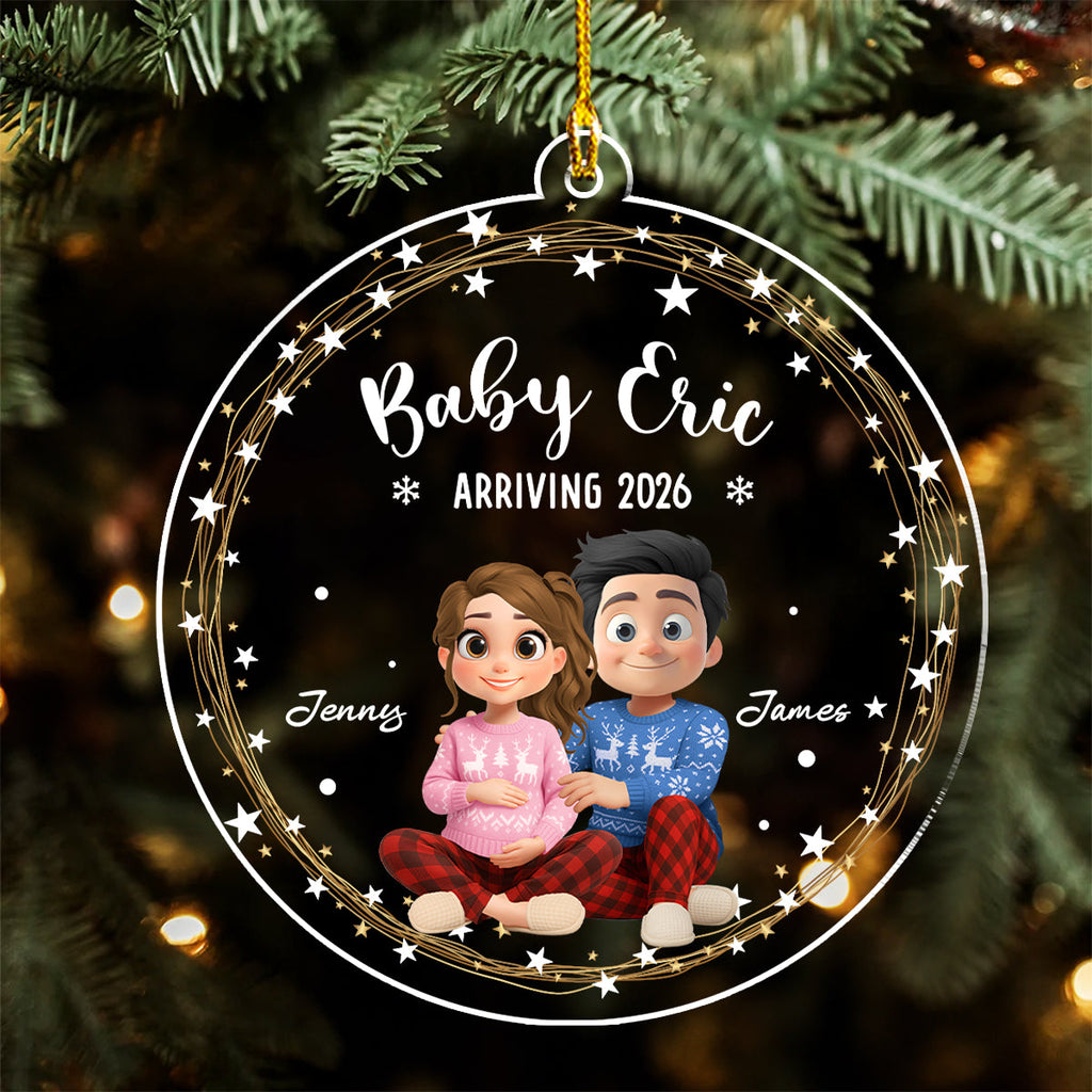 Custom Family Ornament, Christmas Gift for Family Members •  Arrive To This World - Personalized Acrylic Ornament