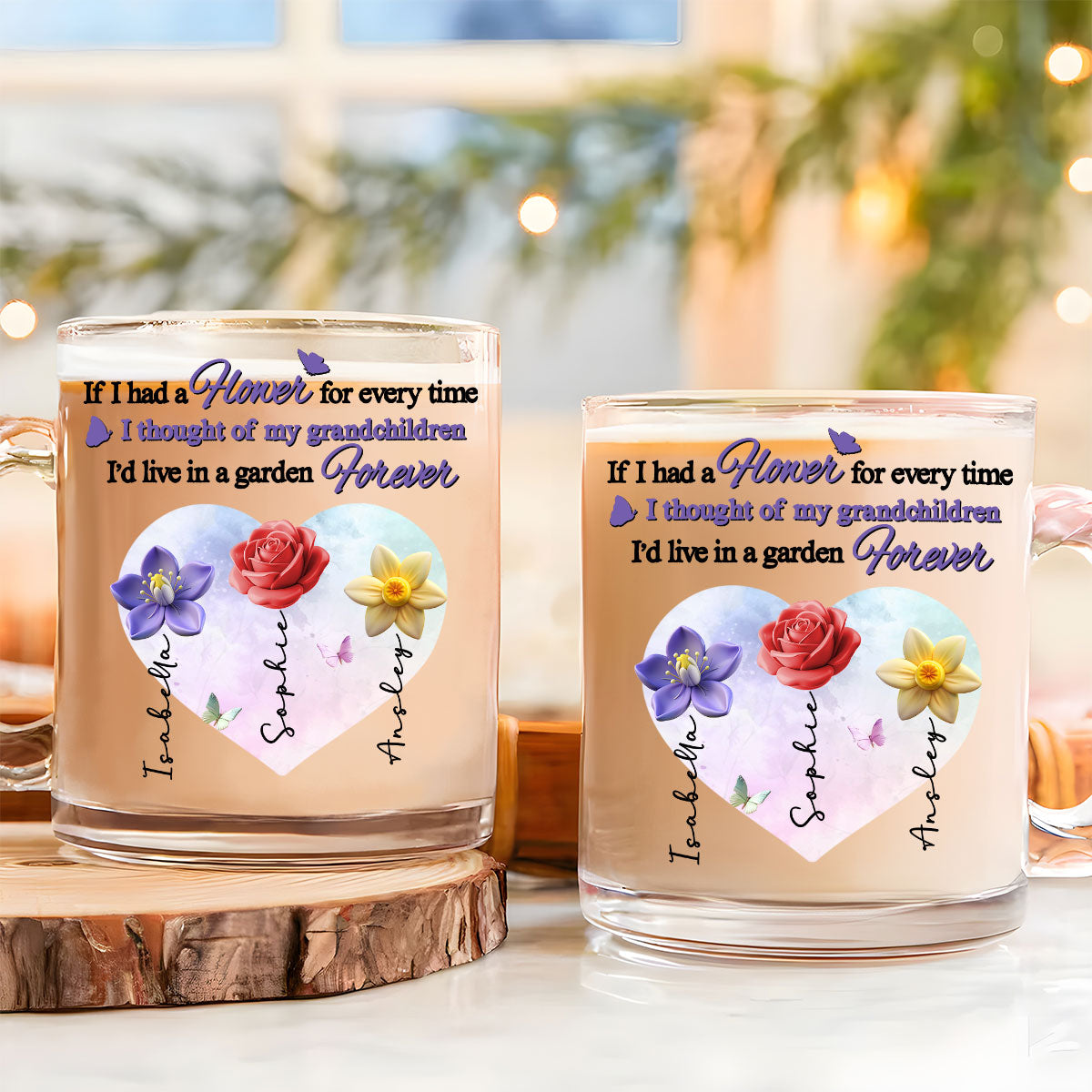 Custom Mother's Day Gift for Mom & Grandma • Grandchildren Are My Greatest Blessing - Personalized Glass Mug