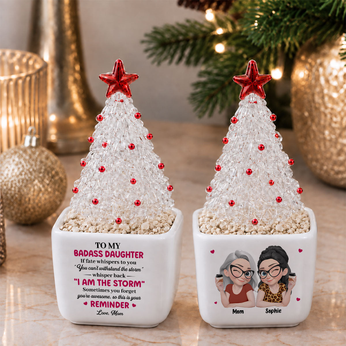 My Lovely Daughter - Personalized Glass Christmas Tree