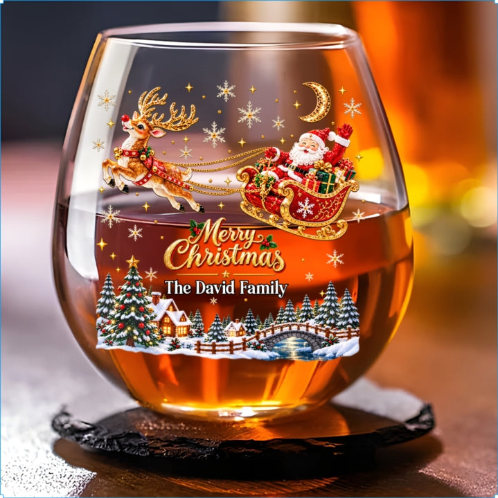 Festive Cheer - Personalized Wine Glass