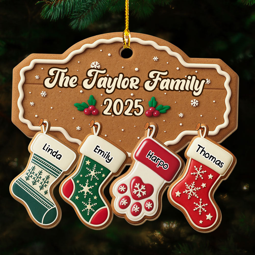 Custom Family Ornament, Christmas Gift for Family Members •  Home Is Our Christmas Heart - Personalized Wood Ornament