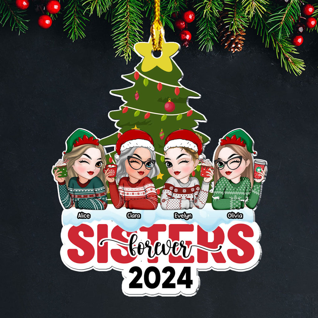 Custom Keepsake Christmas Ornament •  Bestie Forever - Personalized Acrylic Ornament
