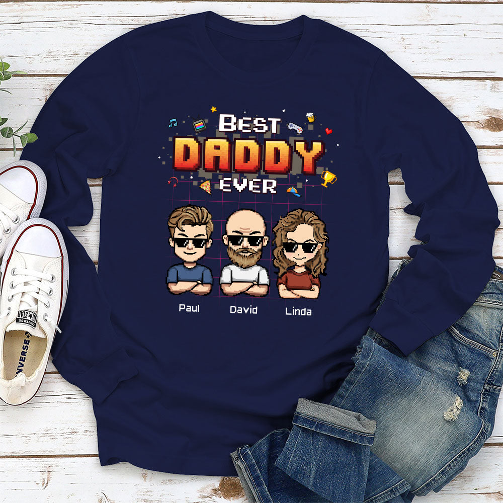 Custom Father's Day, Special Gift for Dad & Grandpa • Best Dad Pixel - Personalized Shirt
