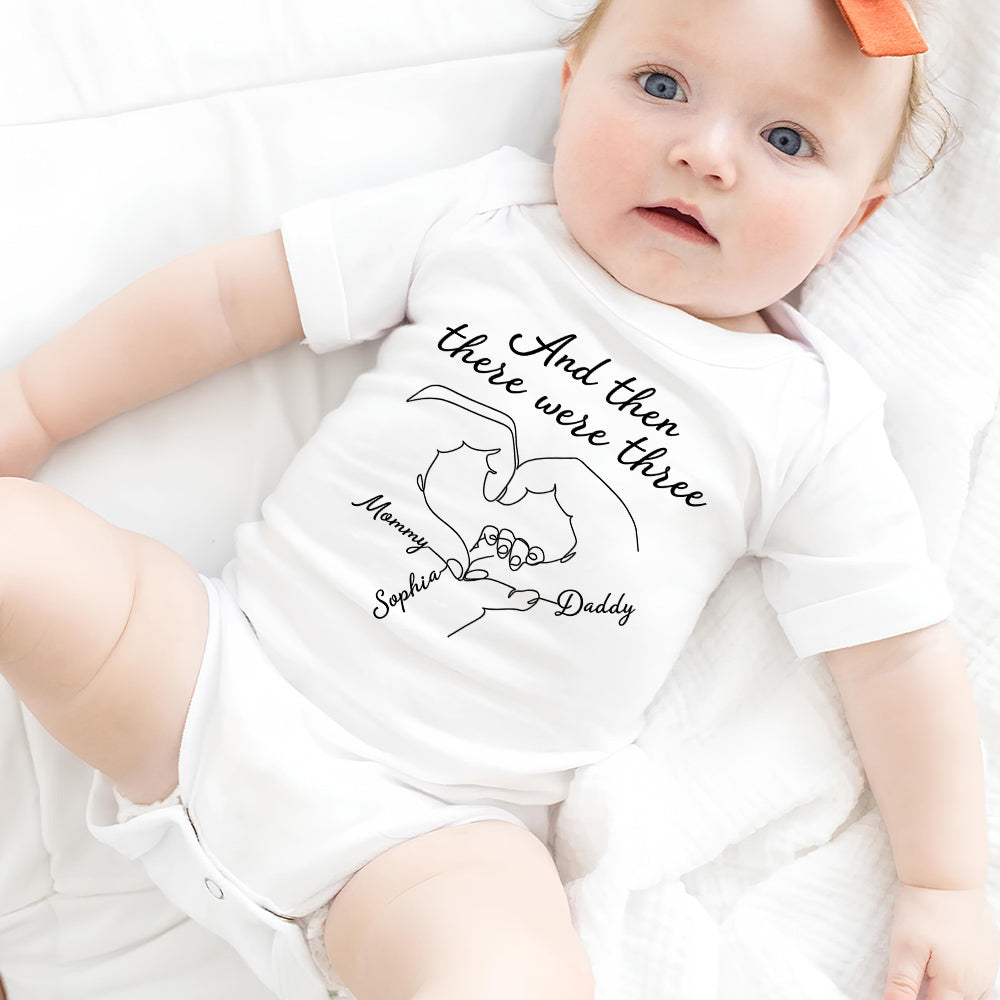 And Then There Were Three - Personalized Baby Onesie