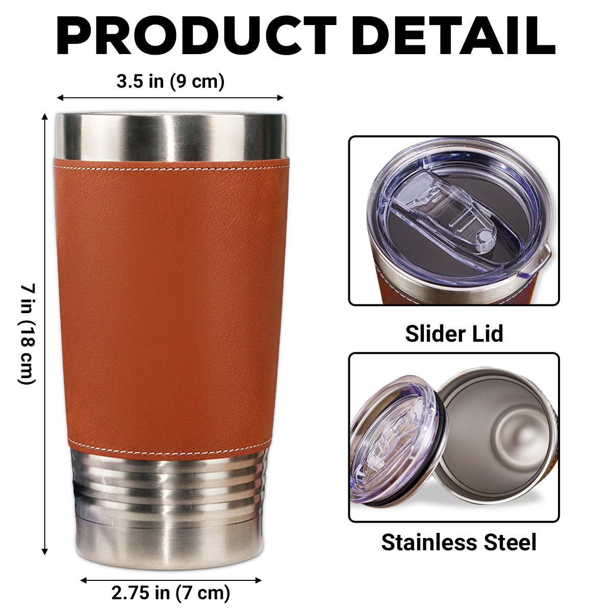 Custom Father's Day Birthday Gifts For Dad • Best Dad - Personalized Leather Tumbler
