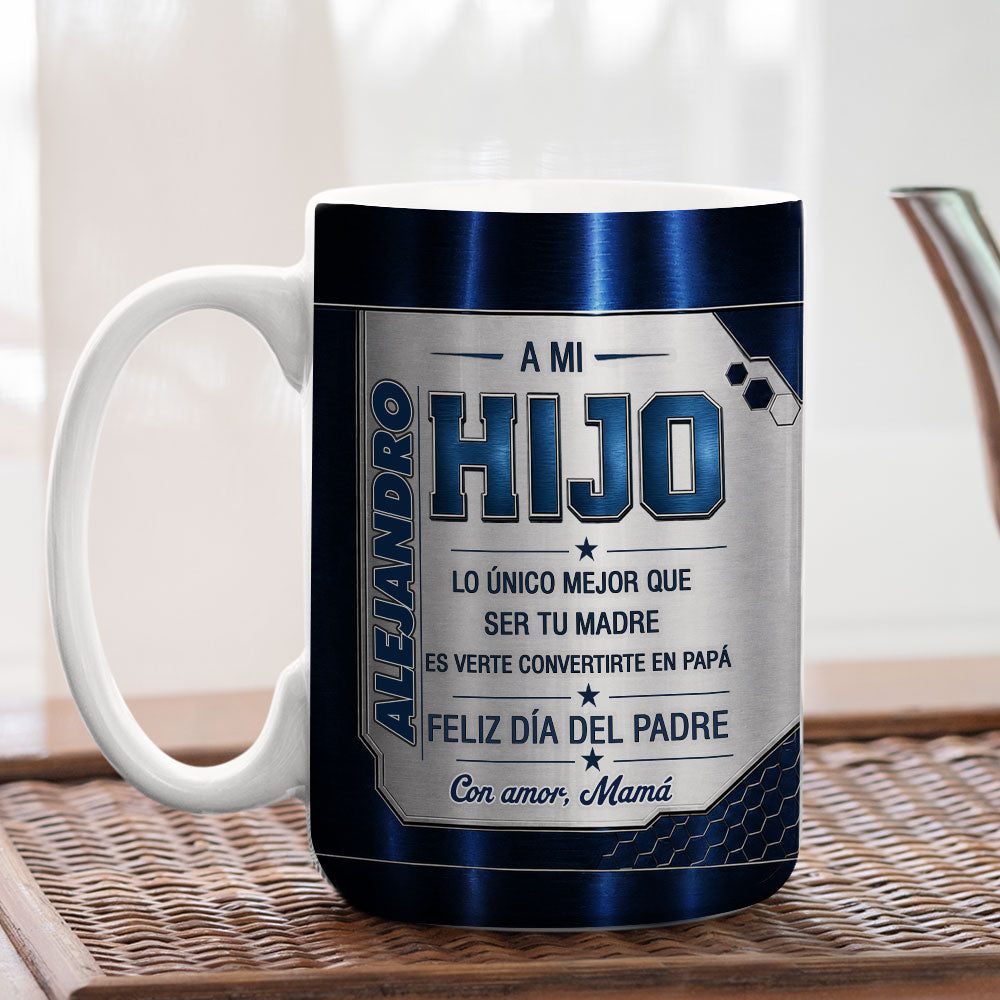 Custom Father's Day, Special Gift for Dad & Grandpa • Verte Ser Papá - Taza Personalizada con Efecto 3D Inflado