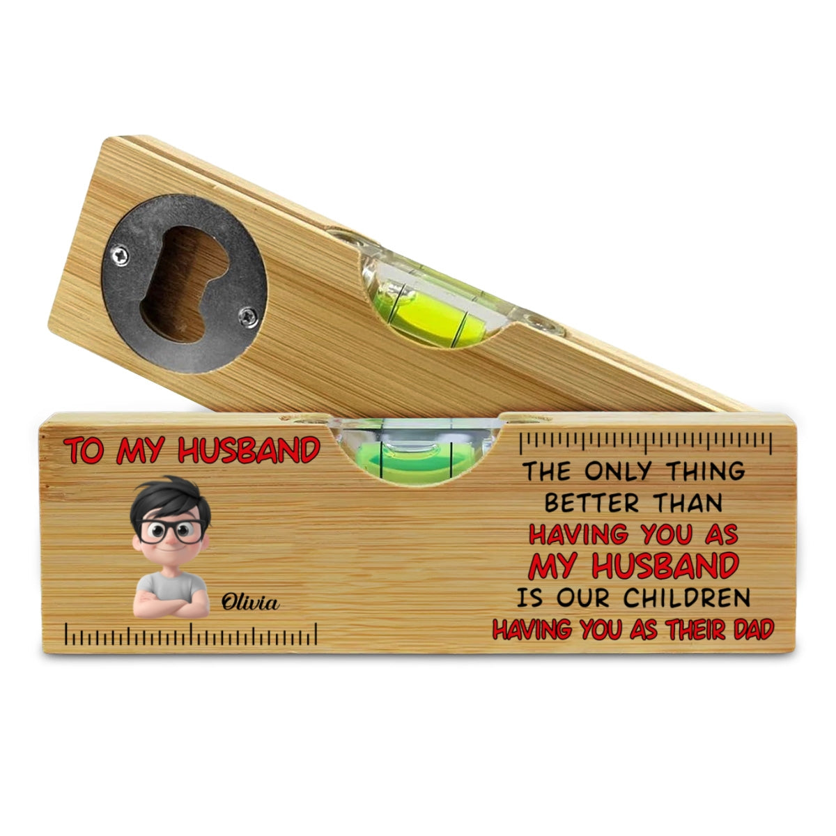 Having You As My Husband - Personalized Wooden Spirit Level Bottle Opener