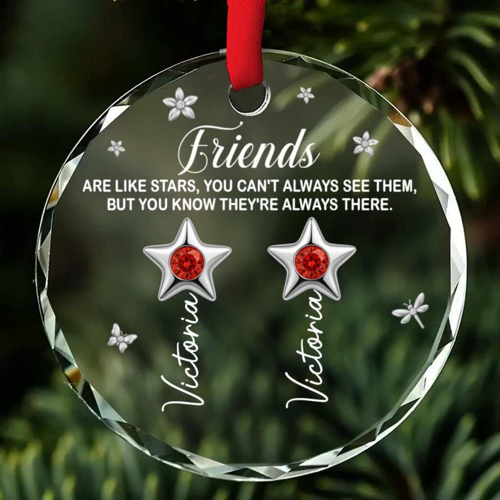 Custom Sister Christmas Ornament •  Sisters Are Always There - Personalized Glass Ornament