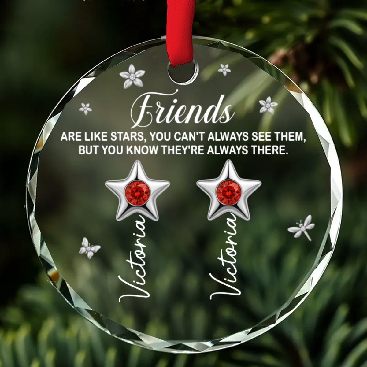 Custom Sister Christmas Ornament •  Sisters Are Always There - Personalized Glass Ornament