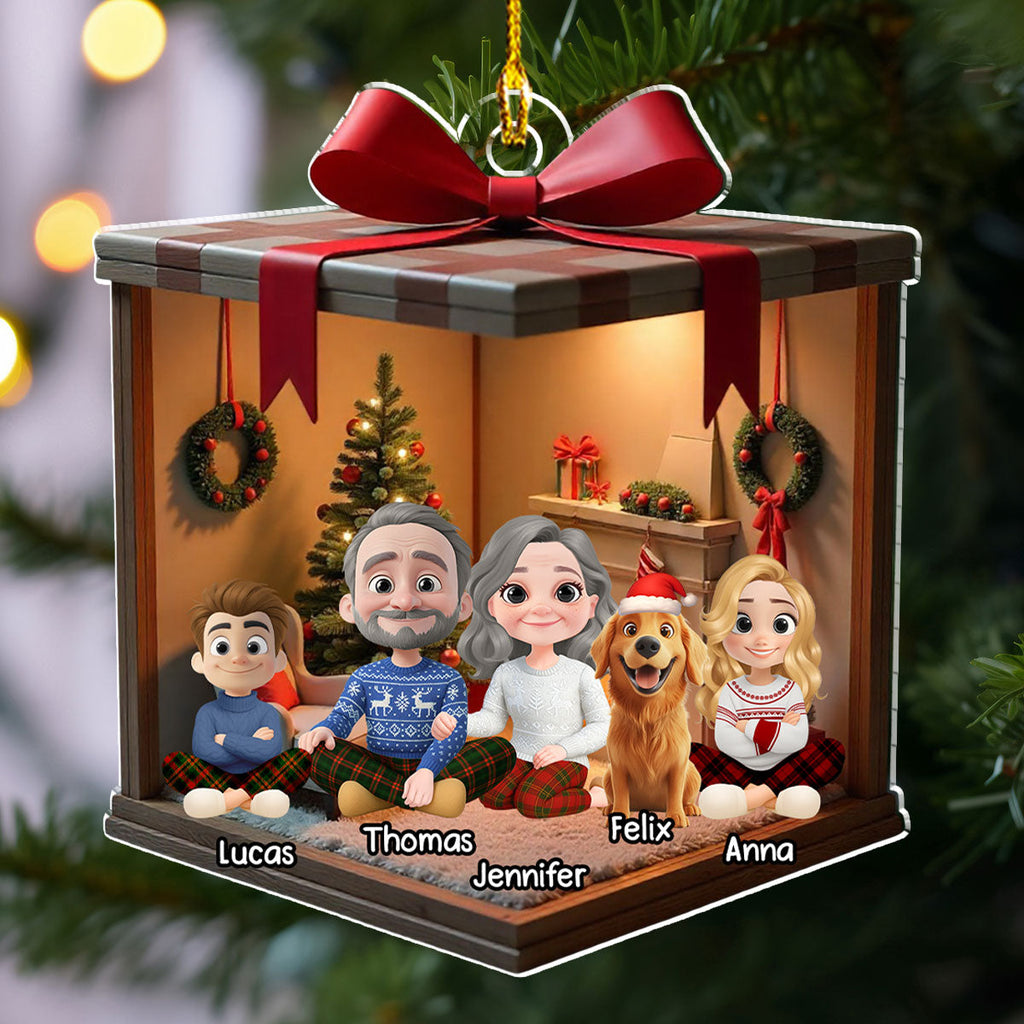Custom Family Ornament, Christmas Gift for Family Members •  2025 Christmas With Us - Personalized Acrylic Ornament