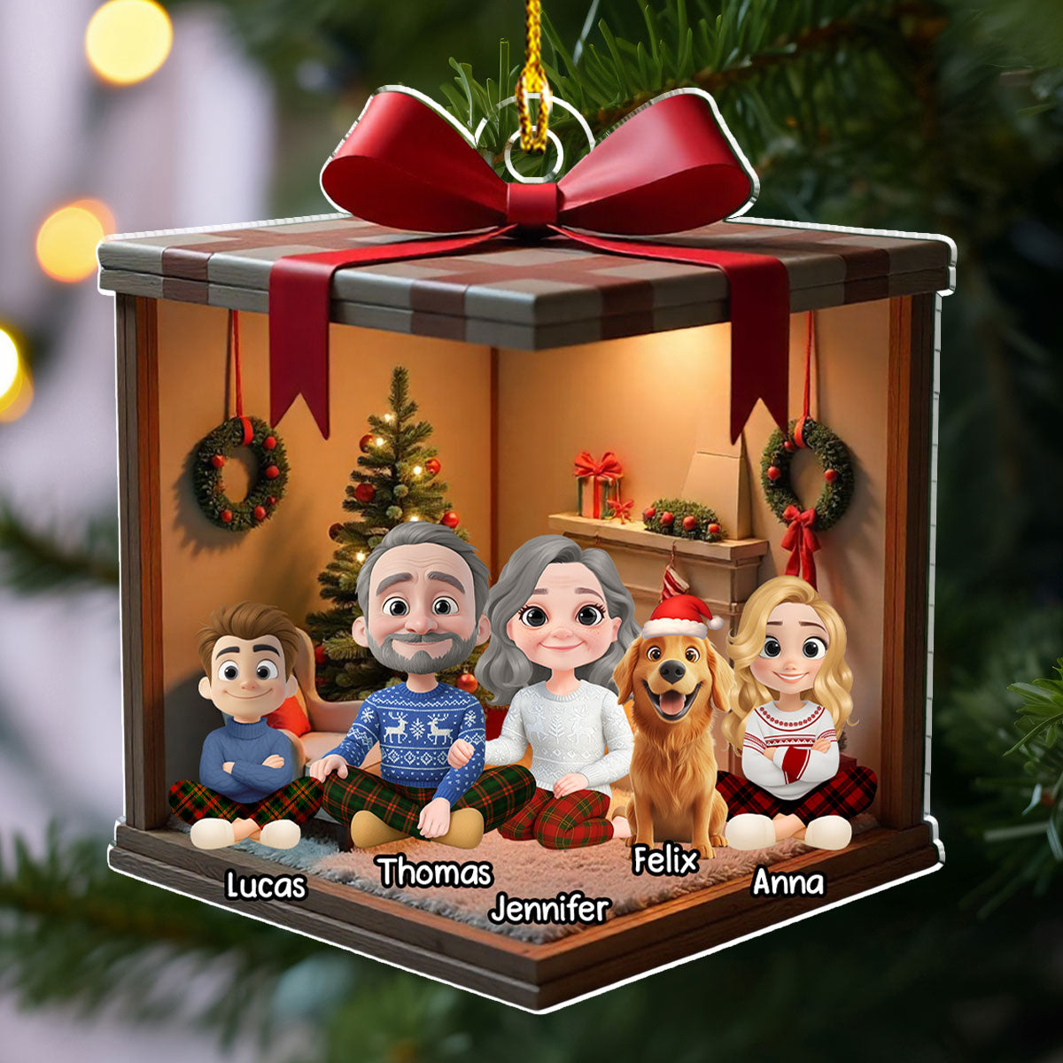 Custom Family Ornament, Christmas Gift for Family Members •  2025 Christmas With Us - Personalized Acrylic Ornament