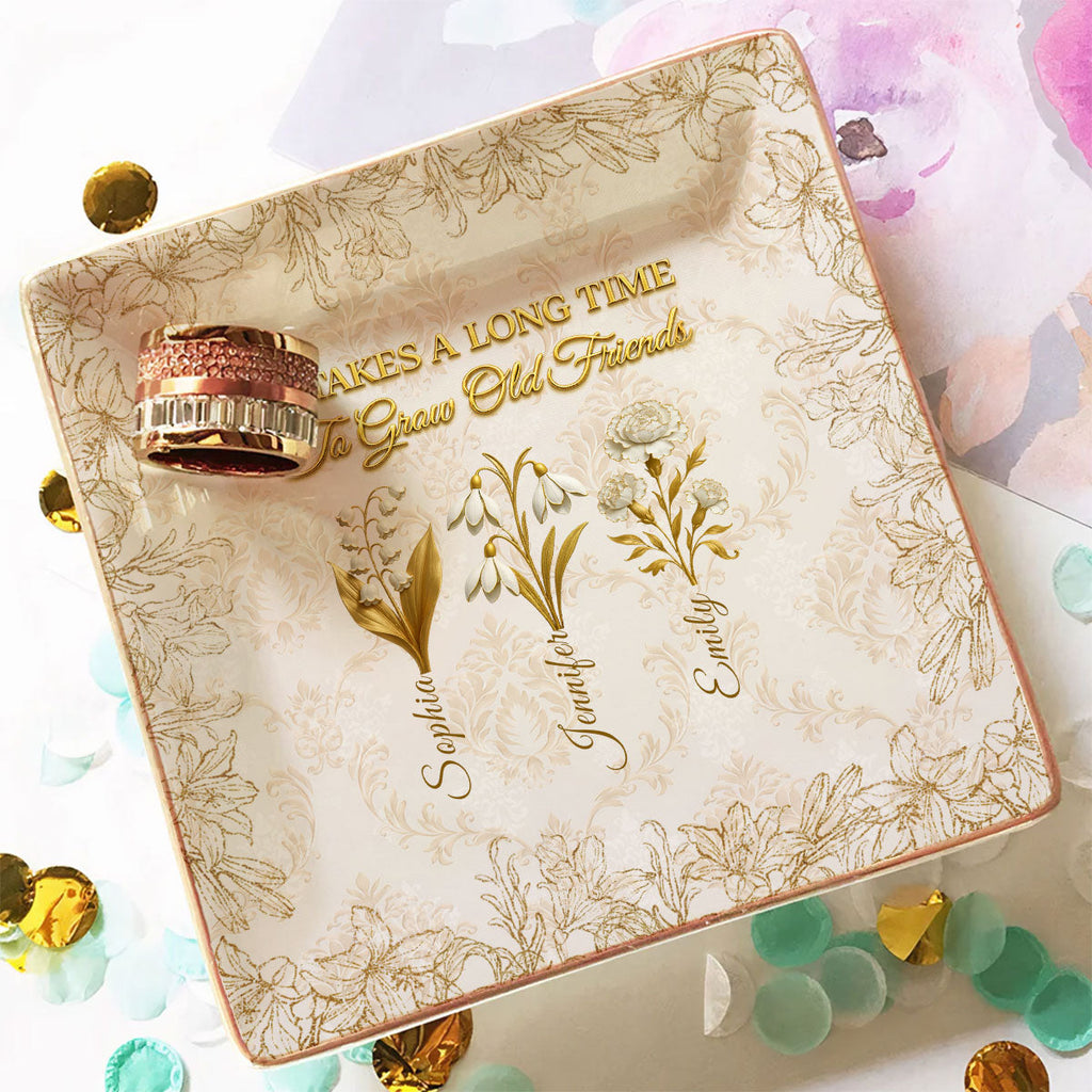 Custom Bestie Trinket Dish, Birthday Christmas Gift For Best Friend • My Vintage Friend - Personalized Jewelry Dish