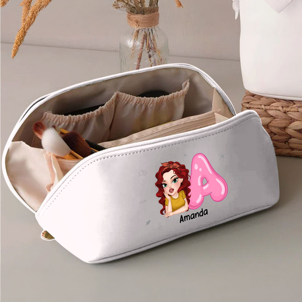 Y2K Girl - Personalized Leather Makeup Bag