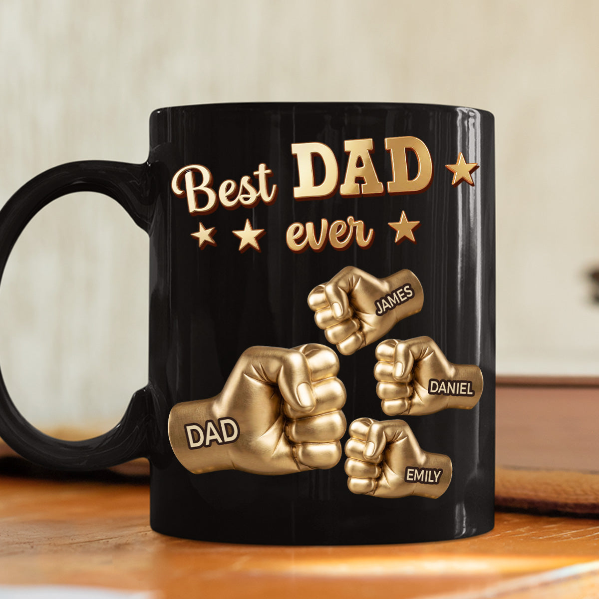 Custom Father's Day, Special Gift for Dad & Grandpa • Gold Best Dad - Personalized Coffee Mug