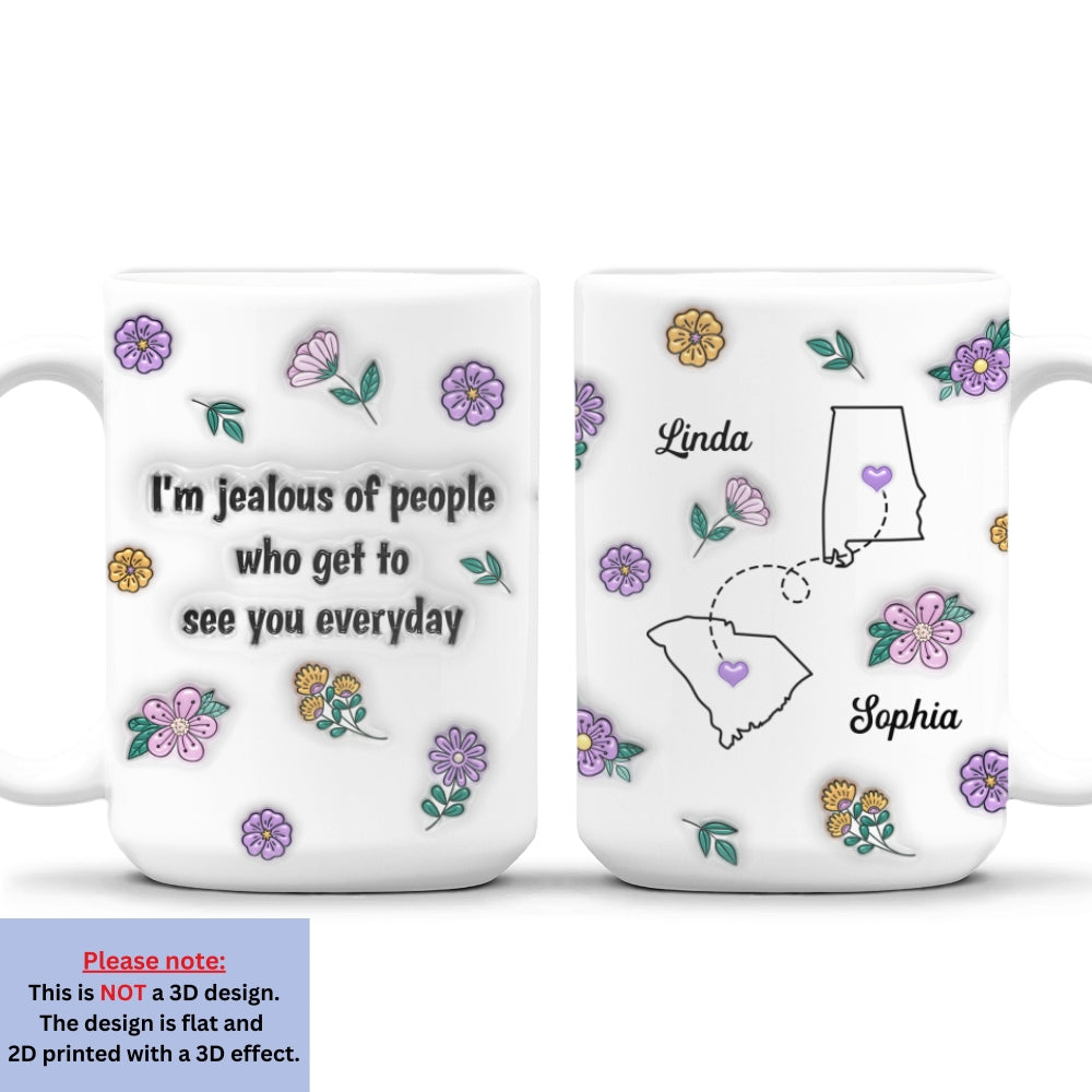 Custom Best Friend, Christmas & Birthday Friendship Keepsake Gift • I Am Jealous - Personalized 3D Inflated Effect Mug