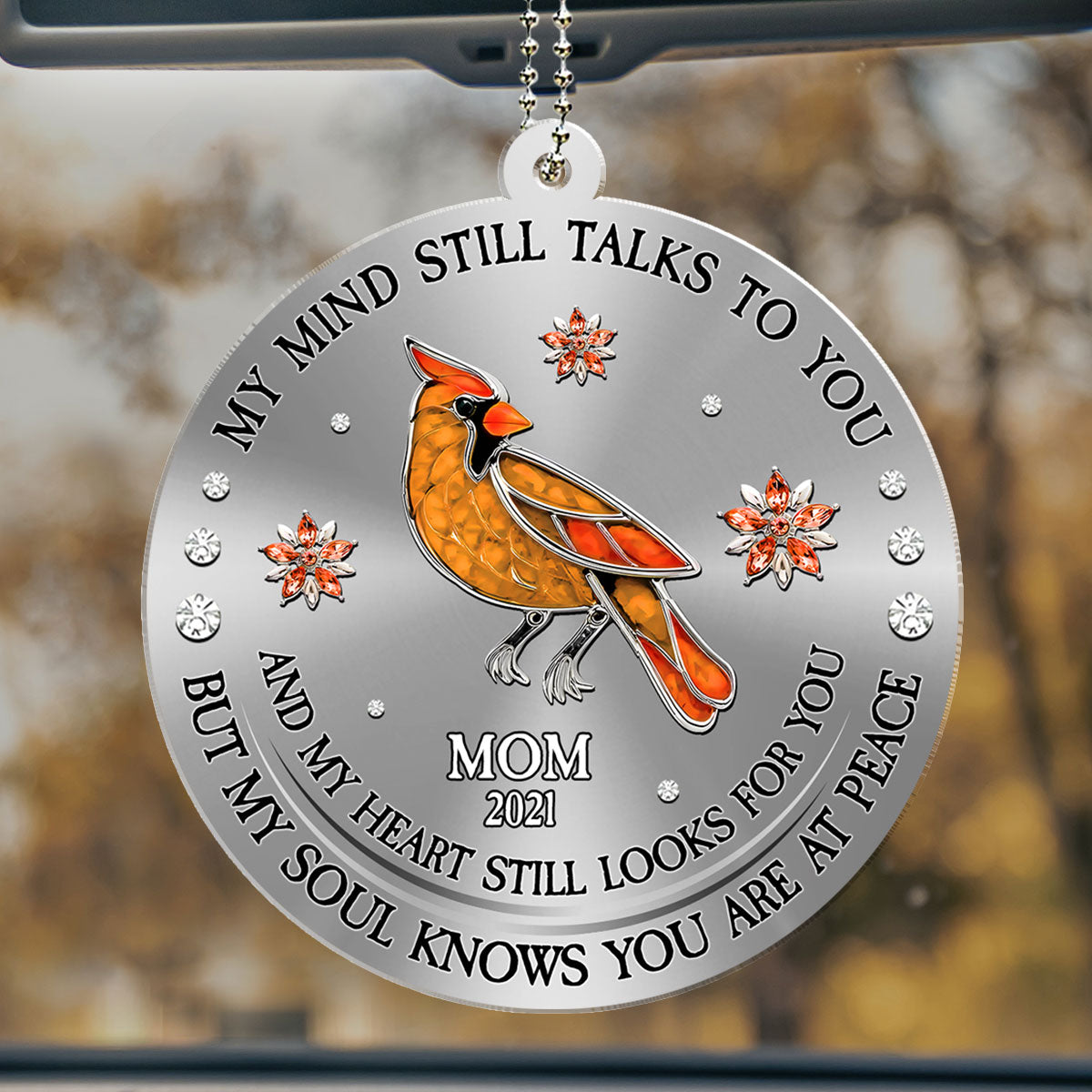 Cardinal Hummingbird My Mind My Heart My Soul Ver 2 - Personalized Car Ornament