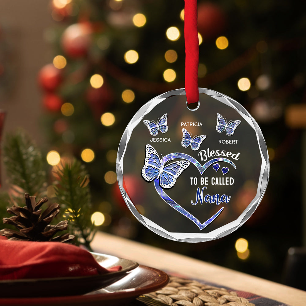Custom Keepsake Christmas Ornament •  Blessed Mimi - Personalized Glass Ornament