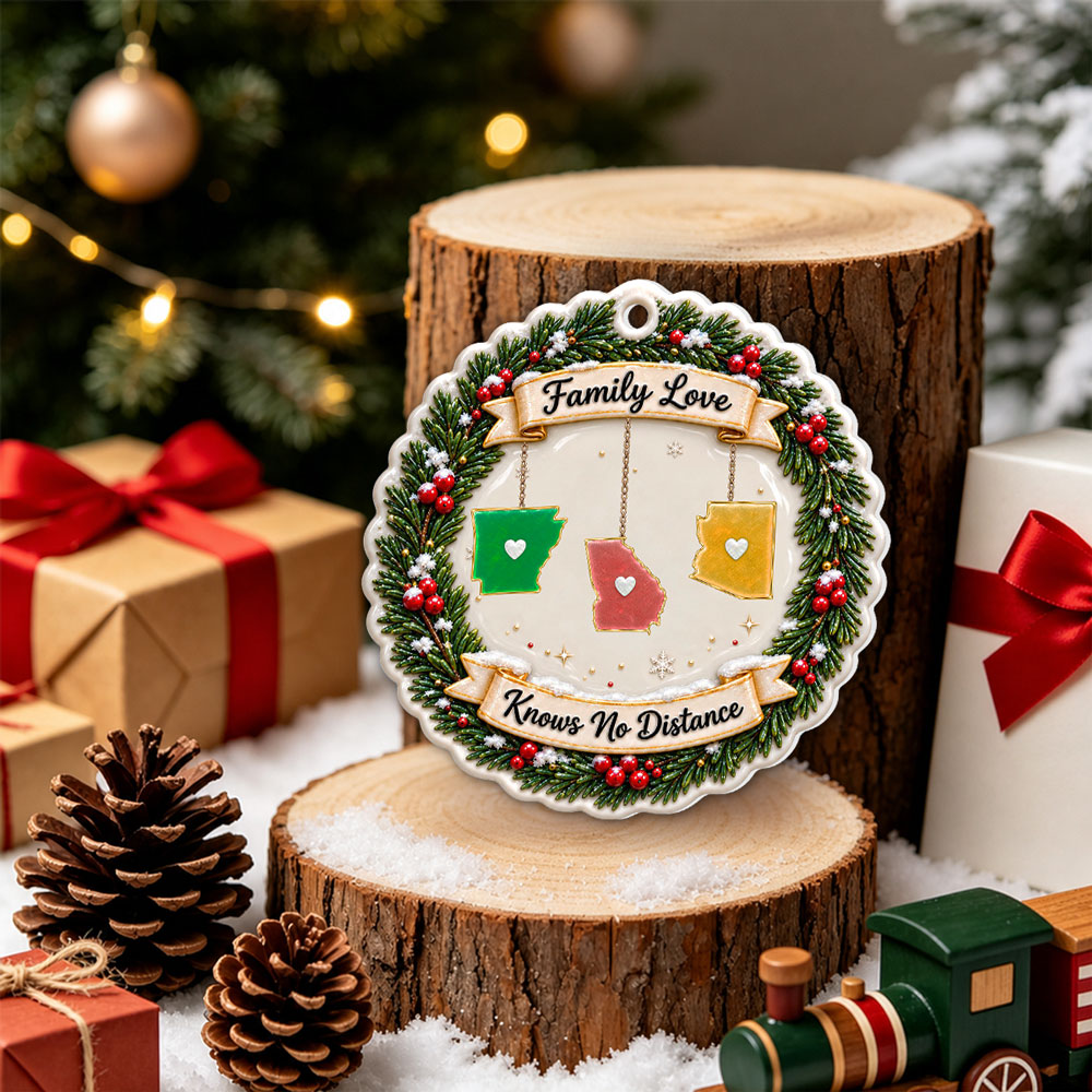 Custom Family Ornament, Christmas Gift for Family Members •  Family Love - Personalized 3D White Acrylic Ornament