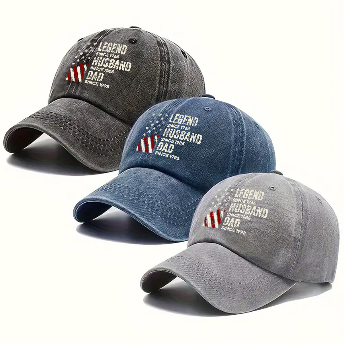 Custom Christmas Headwear Birthday Gifts for Grandpa • Just Keep Getting Better - Personalized Vintage Washed Denim Cap