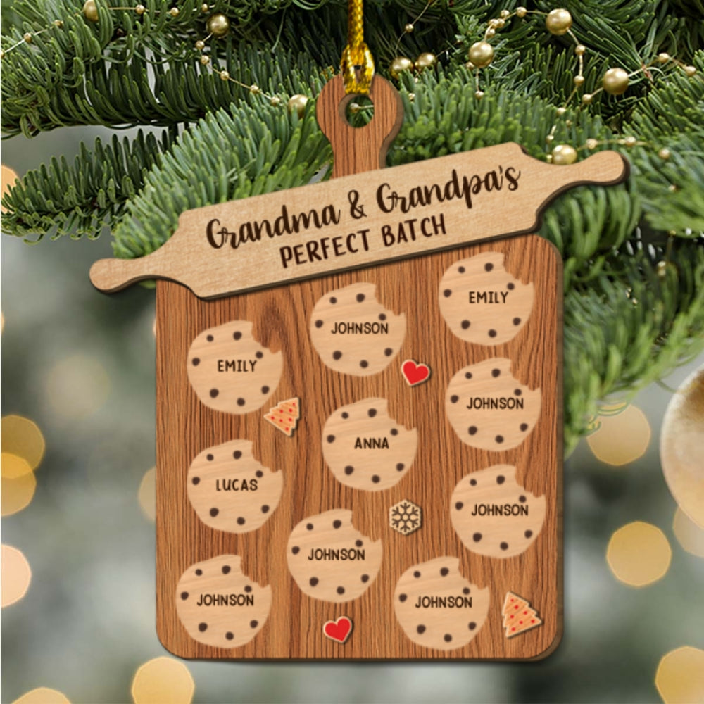 Custom Family Ornament, Christmas Gift for Family Members •  Perfect Batch Parents - Personalized Freeshape 2-Layered Wood Ornament