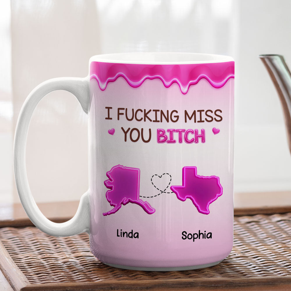 Custom Best Friend, Christmas & Birthday Friendship Keepsake Gift • Miss You - Personalized Coffee Mug