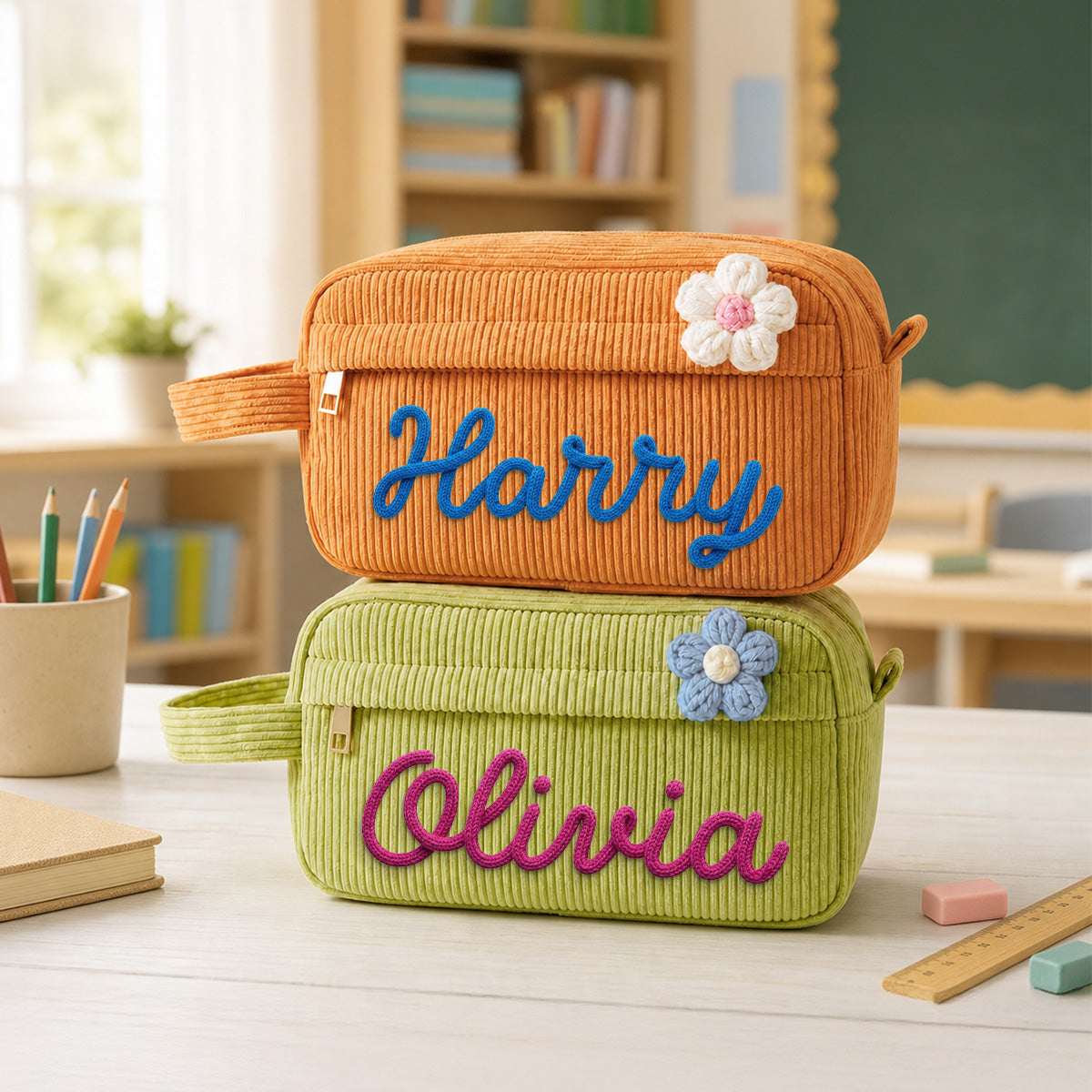Yarn Name - Personalized Corduroy Pencil Case
