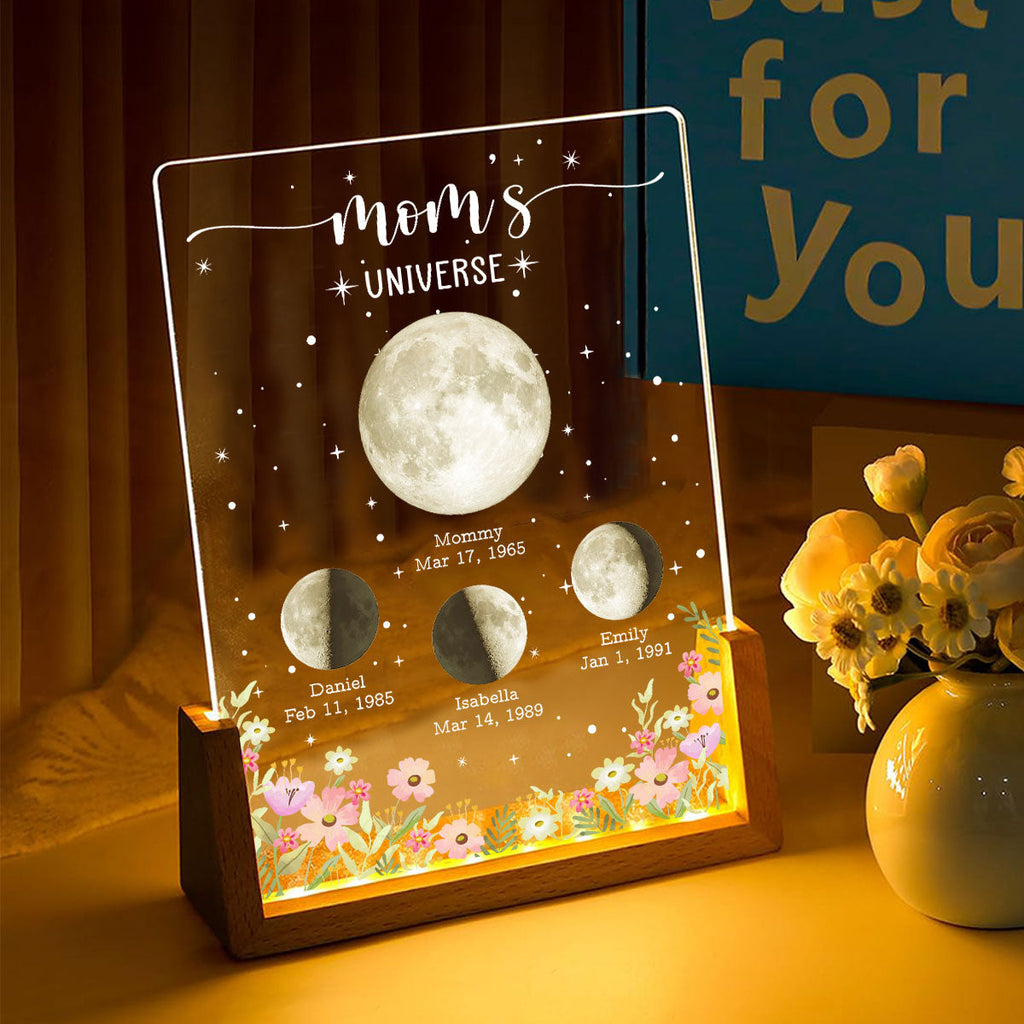 Custom Mother's Day Gift for Mom Grandma • Momma Love Brighter Than Moon - Personalized Night Light