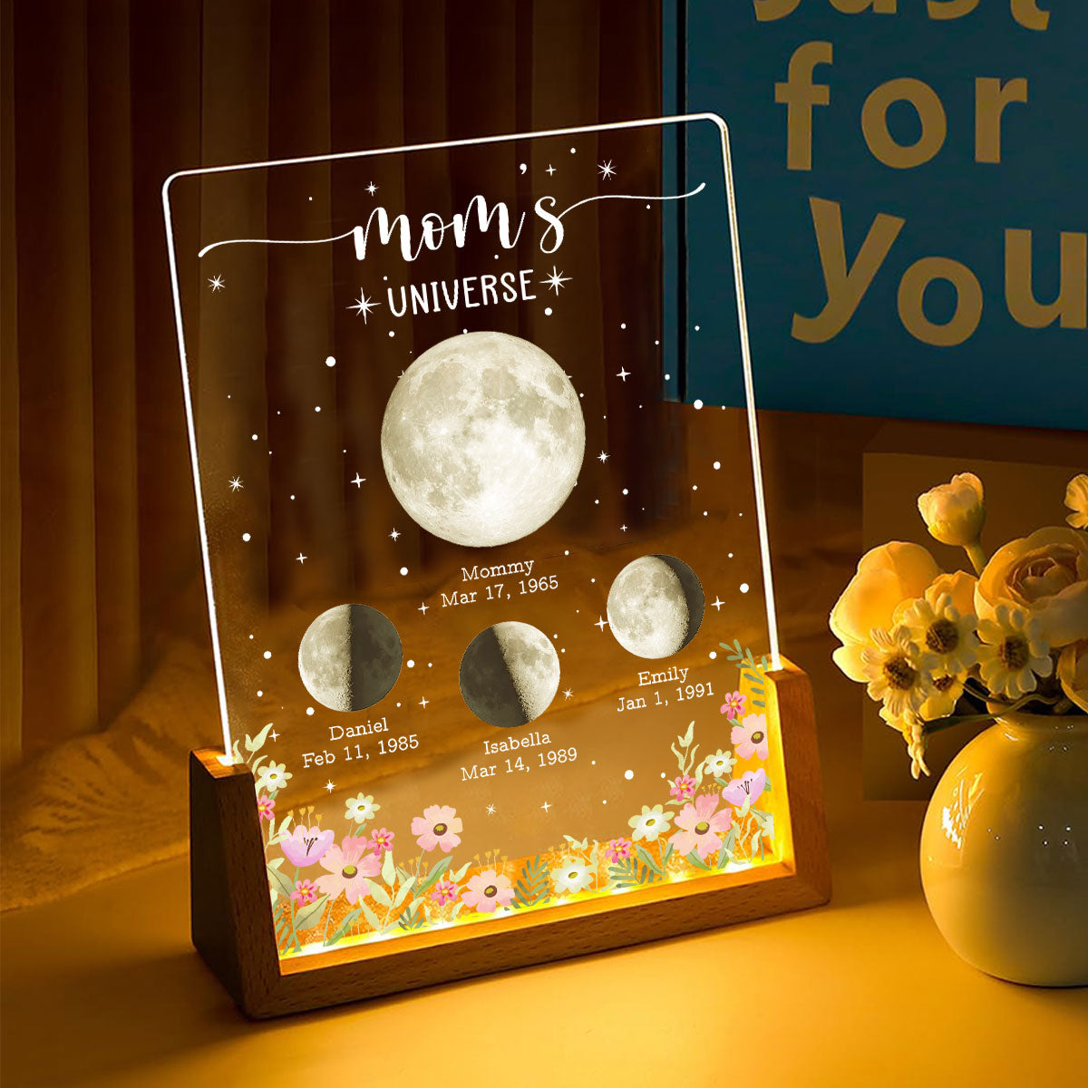 Custom Mother's Day Gift for Mom Grandma • Momma Love Brighter Than Moon - Personalized Night Light