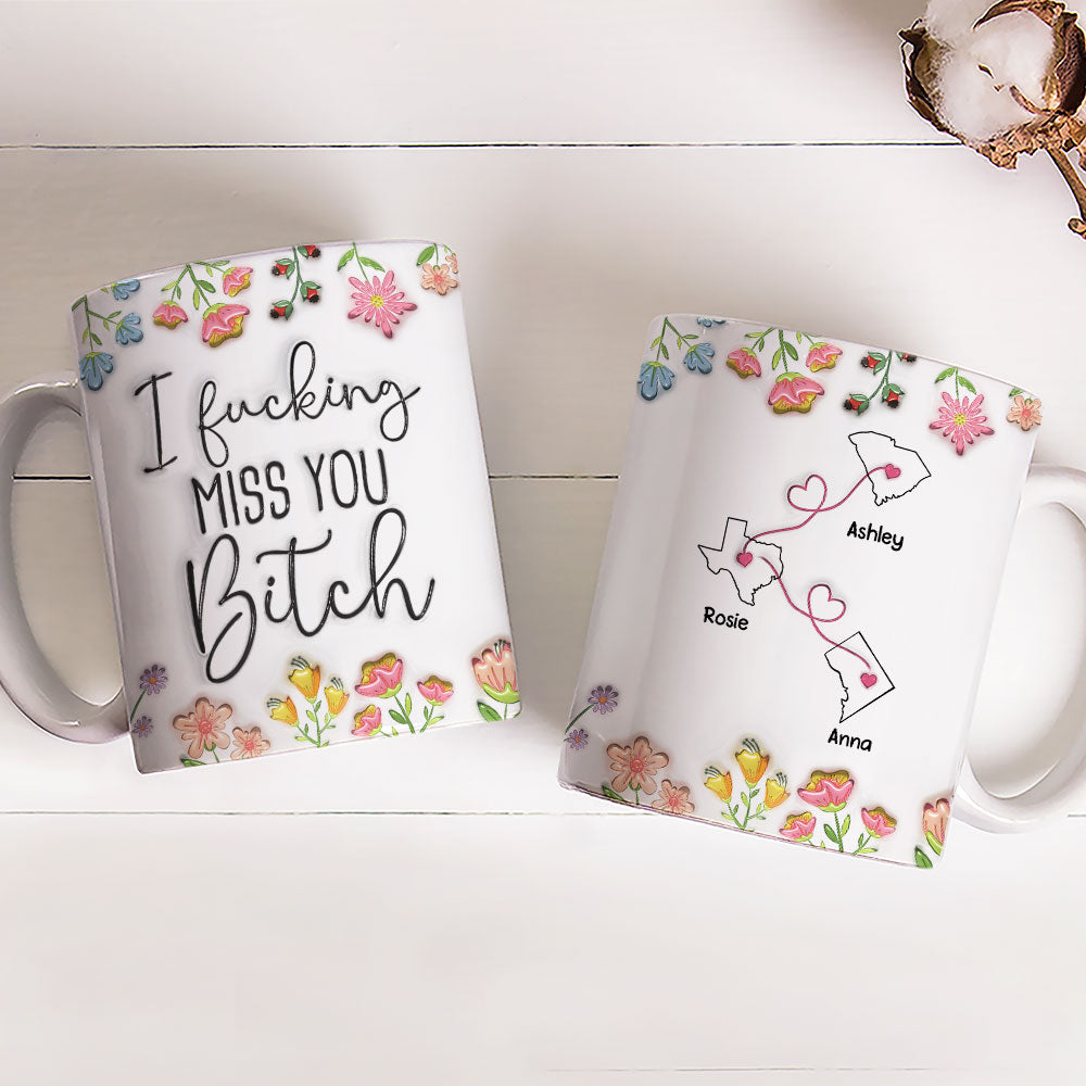 Custom Best Friend, Christmas & Birthday Friendship Keepsake Gift • Always Miss You - Personalized 3D Inflated Effect Mug