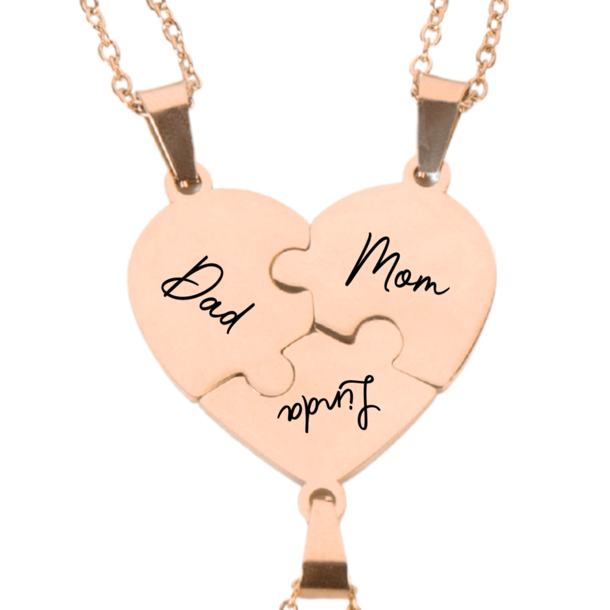 Always Connected By Heart - Personalized Heart Puzzle Necklace