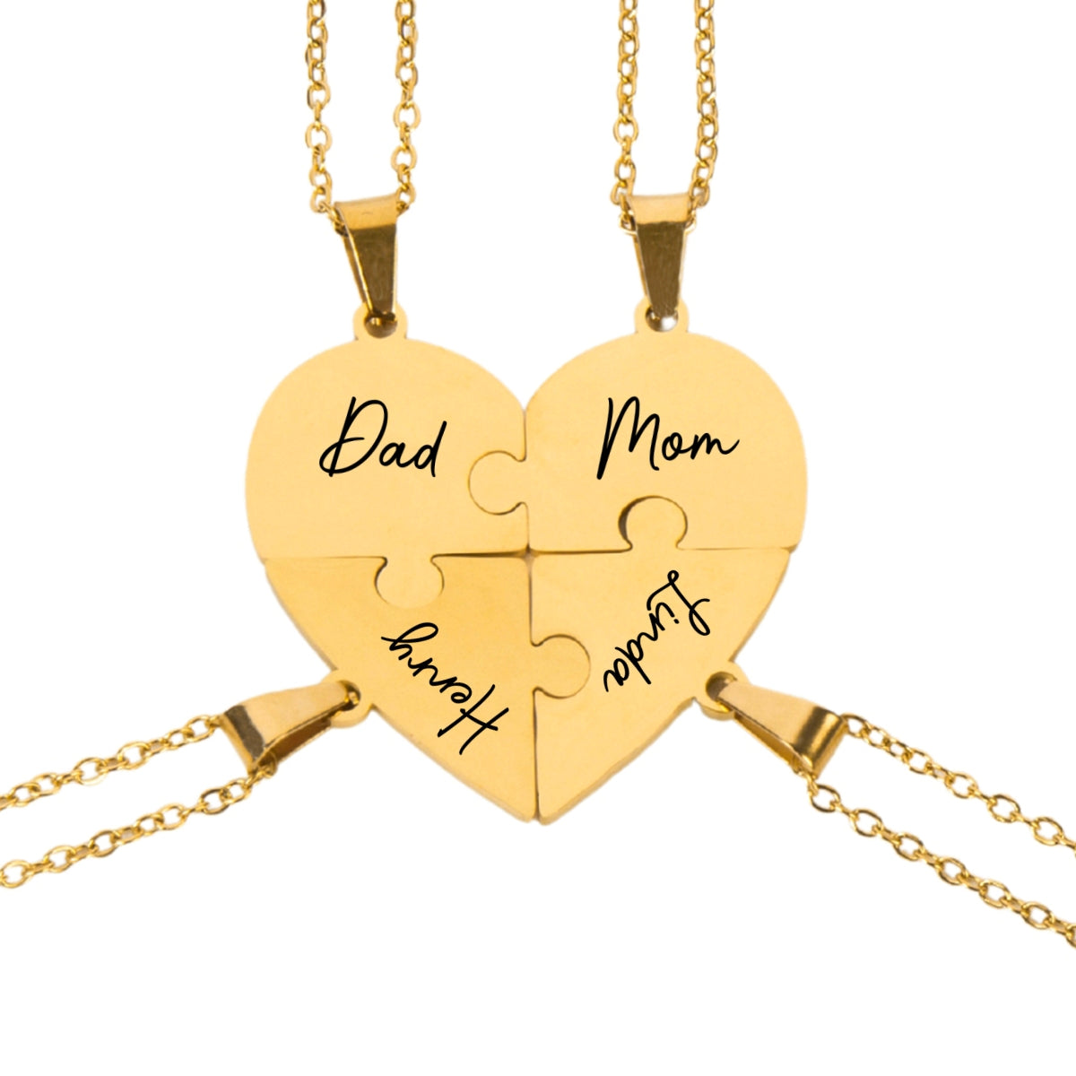 Always Connected By Heart - Personalized Heart Puzzle Necklace