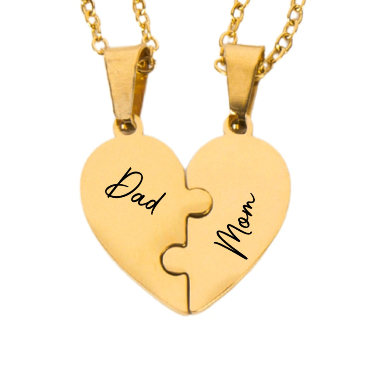 Always Connected By Heart - Personalized Heart Puzzle Necklace