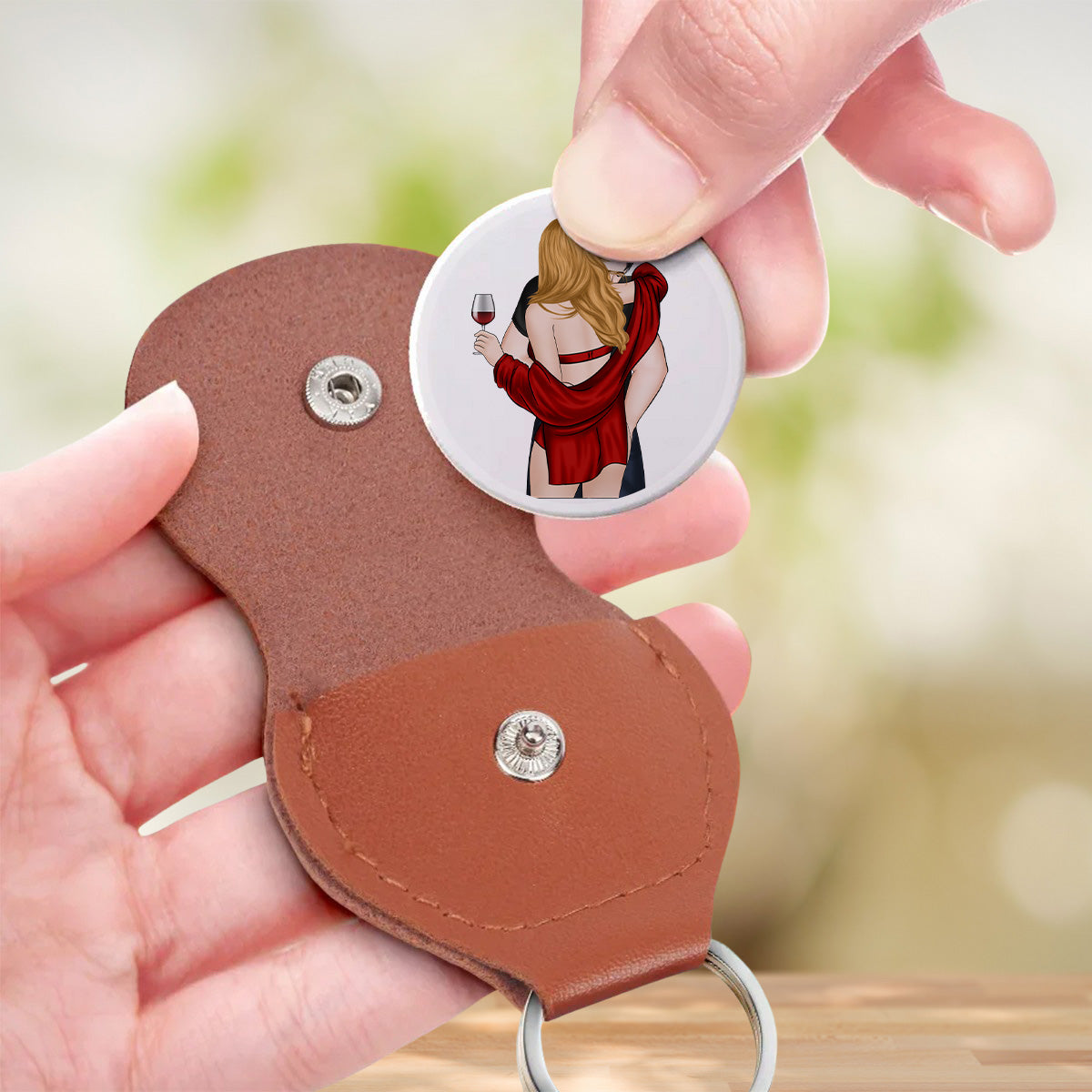 Custom Coin Keychain for Husband, Couple Anniversary Valentine's Day Gifts • I Knew I Belonged To You - Personalized Pocket Hug