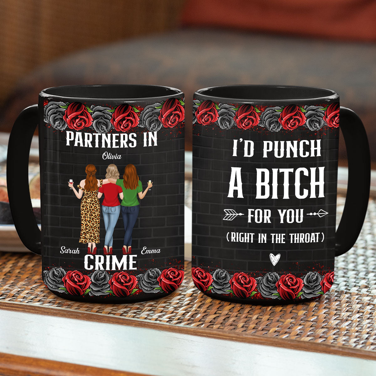 Custom Best Friend, Christmas & Birthday Friendship Keepsake Gift • Partner In Crime - Personalized Coffee Mug