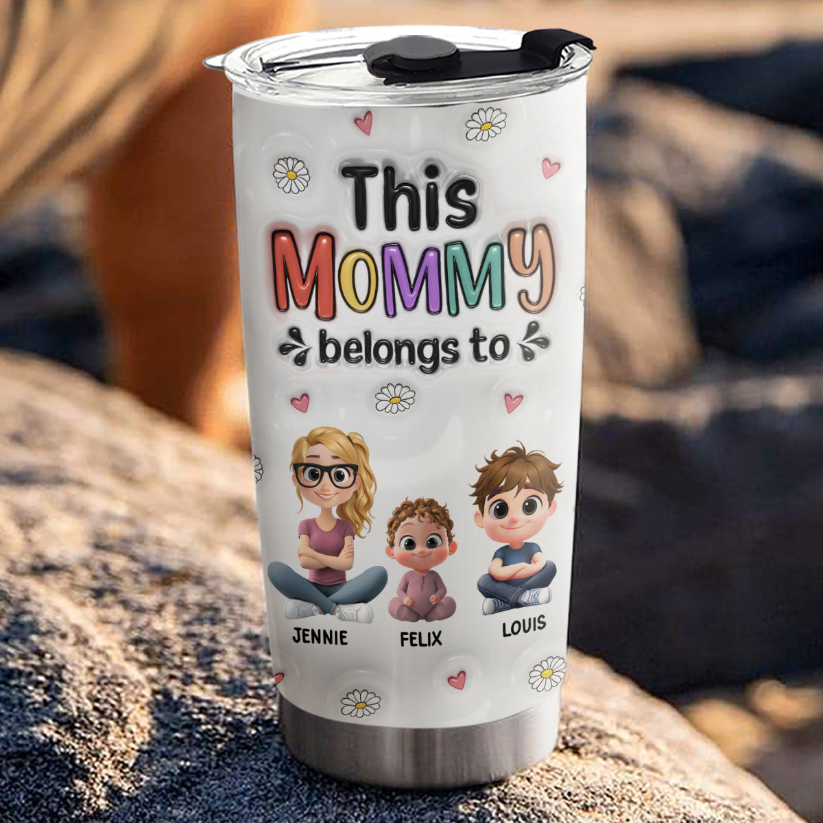 Custom Christmas Anniversary Gifts For Wife • This Mommy Belongs To - Personalized 3D Inflated Effect Tumbler